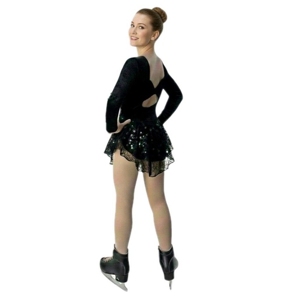 Gilda Marx VTG Open Back Bow Black Lace Velvet Leotard Dress Women's XS (Y/J)